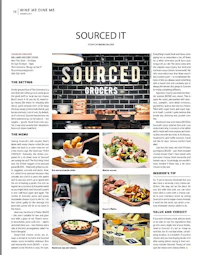 a magazine page with pictures of food and a menu
